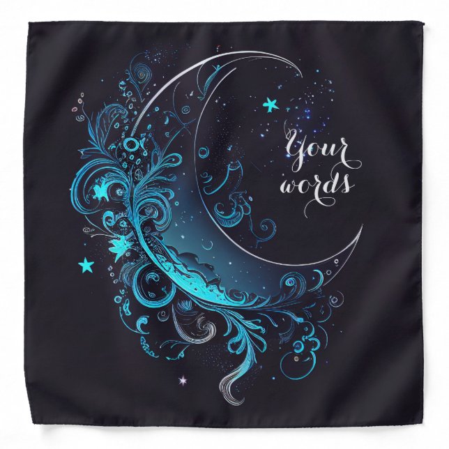 Create Your Own Magical Silver & Blue Moon Bandana (Front)