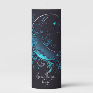 Create Your Own Magical Silver & Blue Moon Pillar Candle