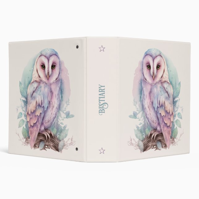 Create Your Own Magical Spring Owl 3 Ring Binder (Background)