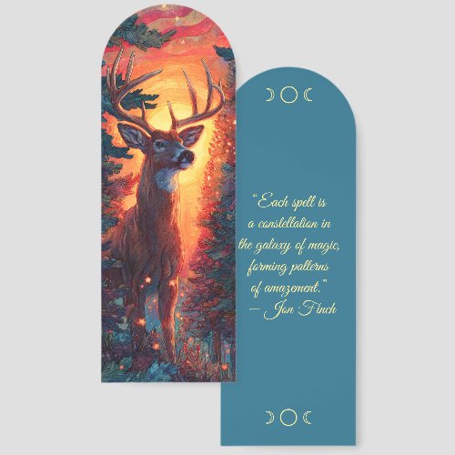 Create Your Own Magical Stag Sunset Forest Bookmarks