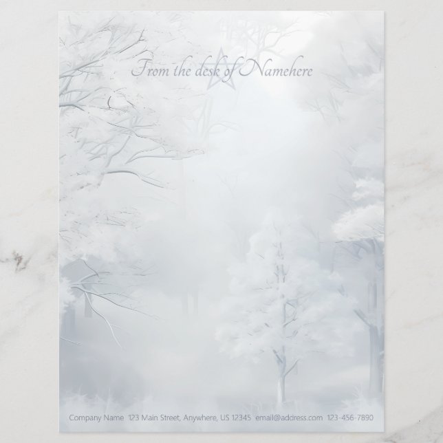 Create Your Own Magical Winter Yule Forest Letterhead (Front)