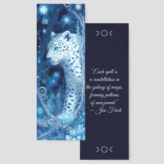 Create Your Own Majestic Wintery Snow Leopard Bookmarks (Front & Back)