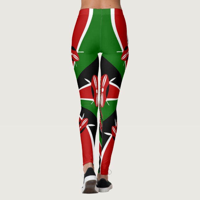 Create your own Make it Kenyan Flag Clothing Leggings (Back)