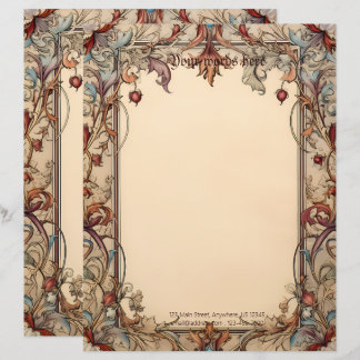 Create Your Own Manuscript Style Medieval Floral Letterhead