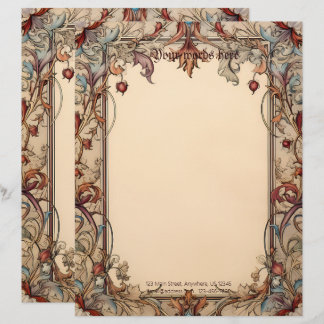 Create Your Own Manuscript Style Medieval Floral Letterhead