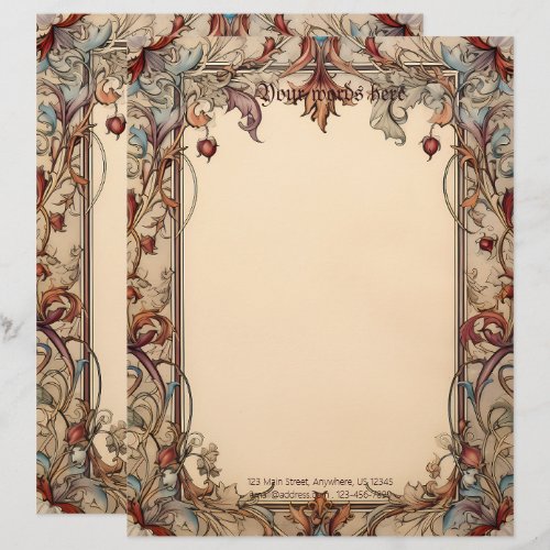 Create Your Own Manuscript Style Medieval Floral Letterhead