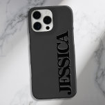 Create Your Own Matte Black Name Monogram iPhone 16 Pro Max Case<br><div class="desc">Create your own personalized iPhone Case with custom initial name in matte black color modern minimalist typography.</div>