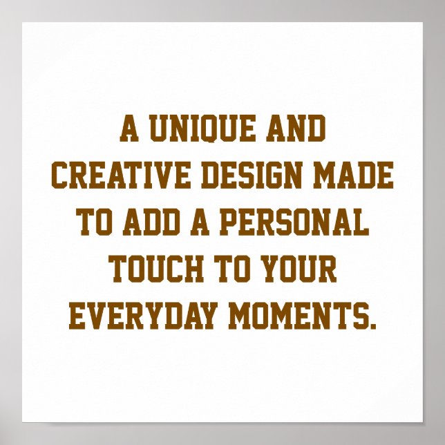 Create Your Own Matte Value Poster Print (Front)