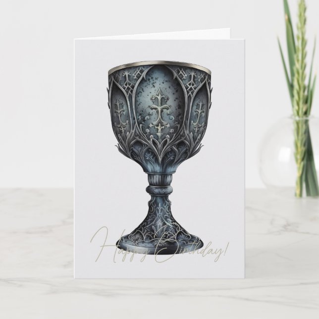 Create Your Own Medieval Chalice Holiday Card (Front)
