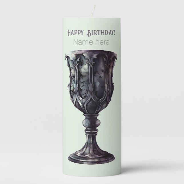 Create Your Own Medieval Gothic Chalice Pillar Candle (Front)