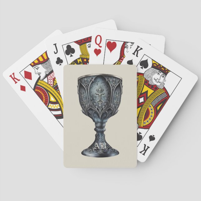Create Your Own Medieval Gothic Chalice Poker Cards (Back)