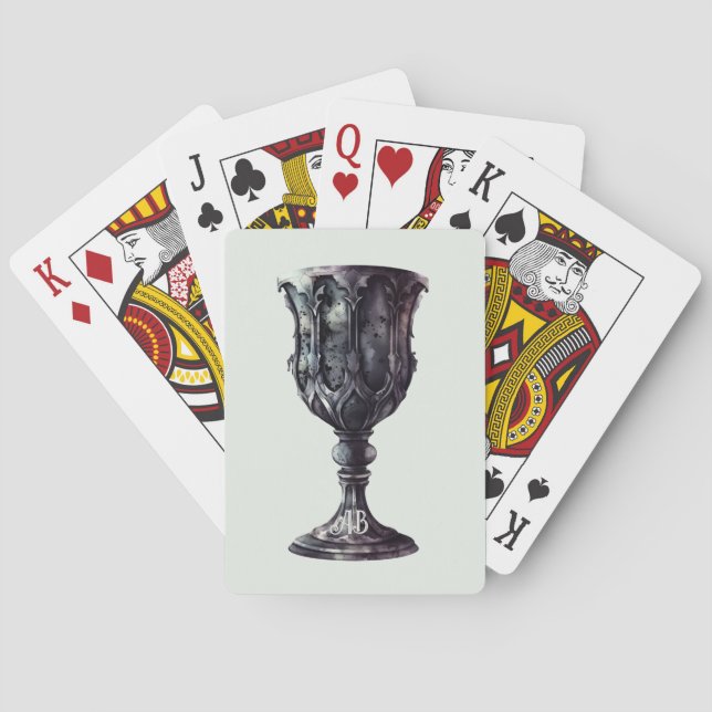 Create Your Own Medieval Gothic Chalice Poker Cards (Back)