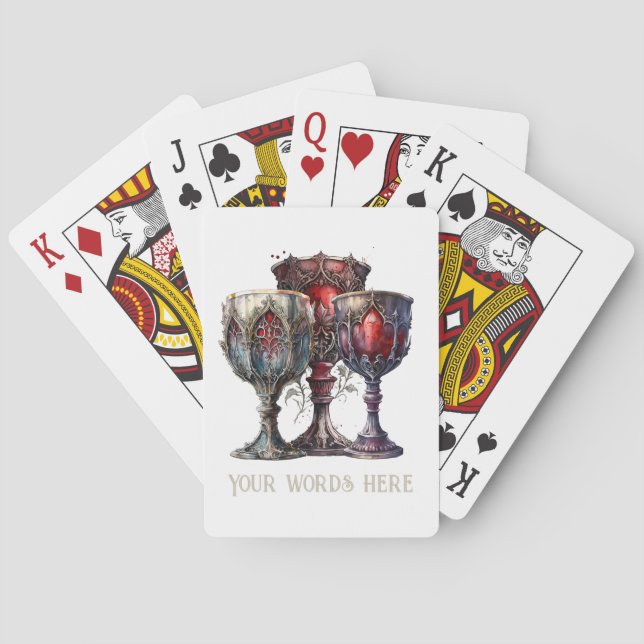 Create Your Own Medieval Gothic Chalices Poker Cards (Back)