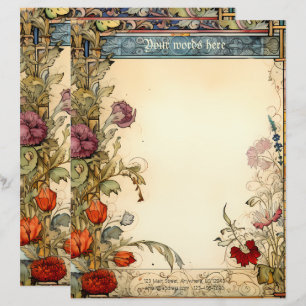 Create Your Own Medieval Renaissance Floral Letterhead