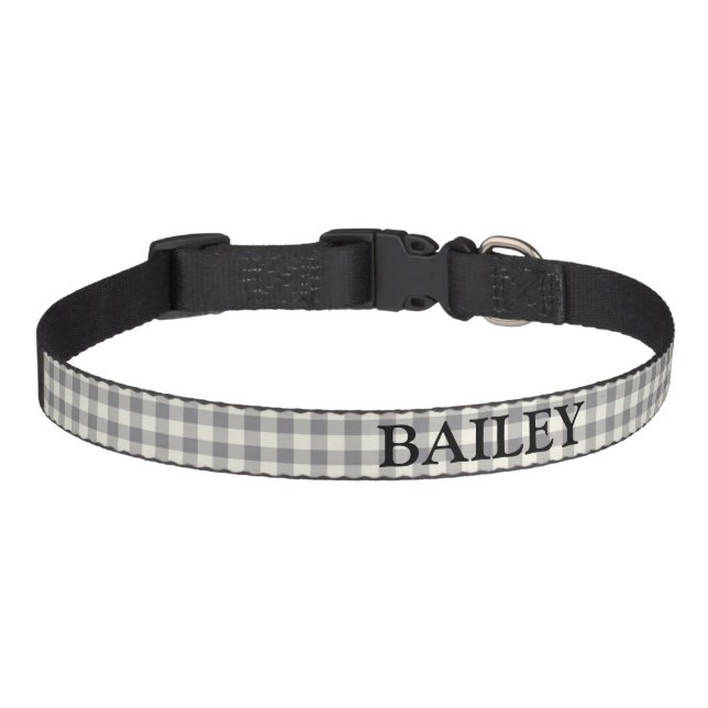 Create Your Own Medium Grey White Dog  Pet Collar (Front)