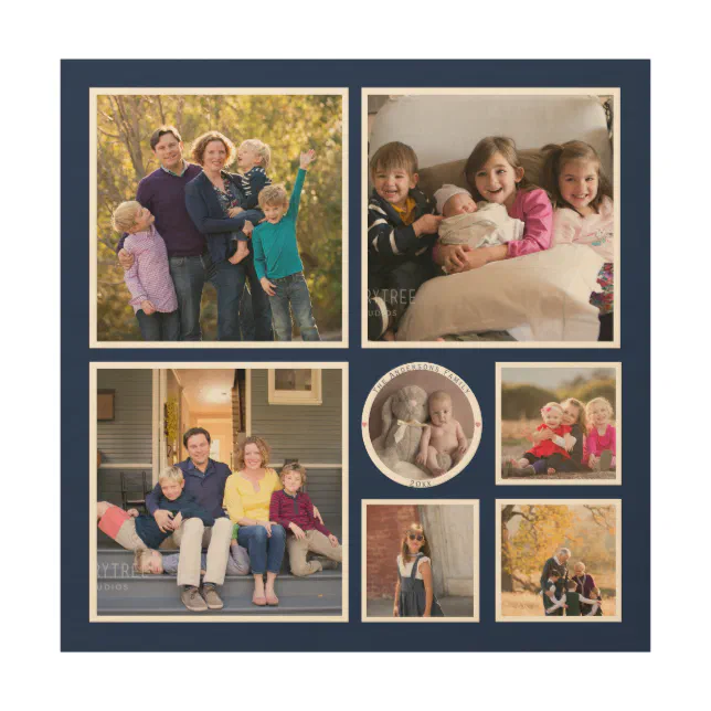 Create Your Own Memorable Family Photo Collage Wood Wall Art | Zazzle