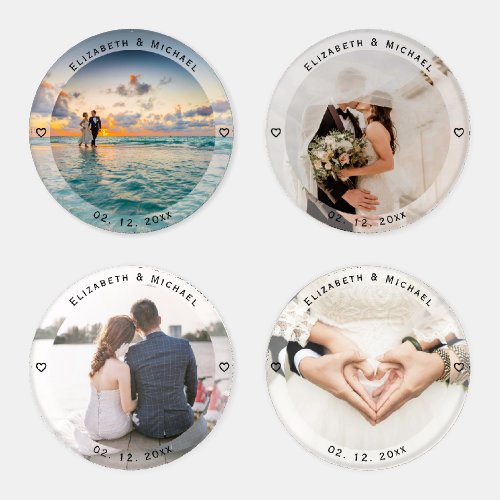 Create Your Own Memorable Newly Weds Wedding Photo Coaster Set