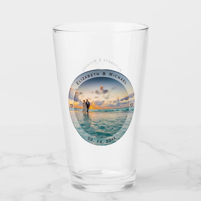 Create Your Own Memorable Newly Weds Wedding Photo Glass (Front)