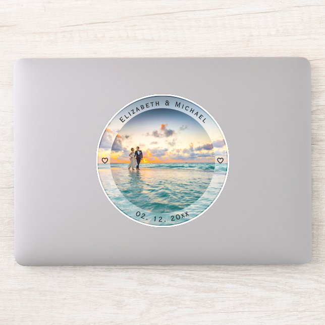Create Your Own Memorable Newly Weds Wedding Photo Sticker (Computer)