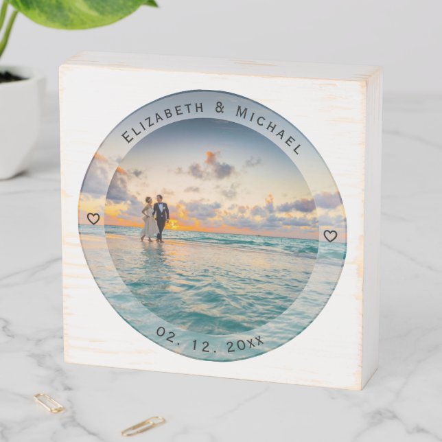 Create Your Own Memorable Newly Weds Wedding Photo Wooden Box Sign (In Situ Horizontal)