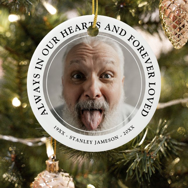 Create Your Own Memorial Photo & Text Tribute  Ceramic Ornament (Creator Uploaded)