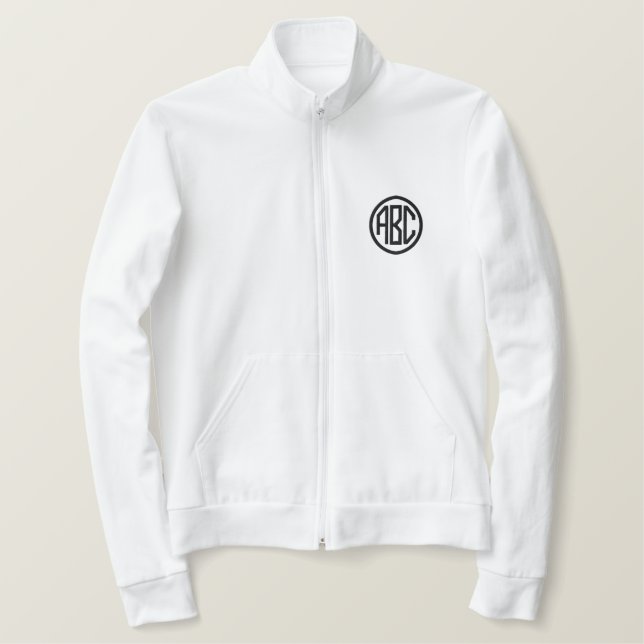 White Men's Embroidered American Apparel Jacket (Design Front)