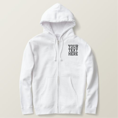 Create Your Own Mens Embroidered Basic Zip Hoodie