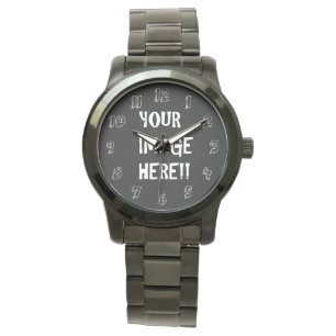 Create Your Own Men's Oversized Black Bracelet Watch