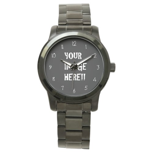 Create Your Own Mens Oversized Black Bracelet Watch