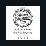 Create Your Own Merry Christmas Custom Message Self-inking Stamp<br><div class="desc">Create Your Own Merry Christmas Custom Message rubber stamp using this festive template by Rubber Stamps. Add a Christmas touch to all your cards this year, featuring "Merry Christmas" in an elegant script font and a Christmas wreath, completed with a customizable message underneath this stamp will be perfect for any...</div>