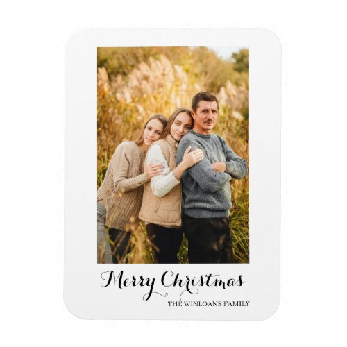 Create Your Own Merry Christmas Family Photo Magnet