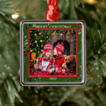 Create your own Merry Christmas family photo Metal Ornament<br><div class="desc">Create your own family photo Merry Christmas ornamentr.
Add your own photo,  text and name and create a very personal and unique ornament.</div>