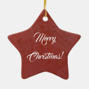 Create Your Own Merry Christmas Italian Red Ceramic Ornament
