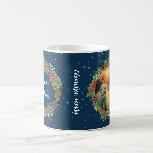 Create your own Merry Christmas photo Christmas Coffee Mug (Center)