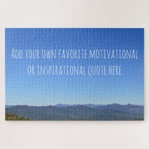 Create Your Own Message Scenic Mountain Horizon Jigsaw Puzzle