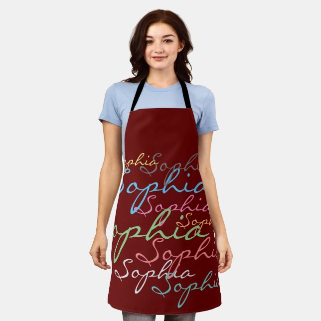Create your own messy name text unique calligraphy apron (Worn)