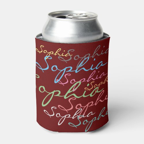 Create your own messy name text unique calligraphy can cooler