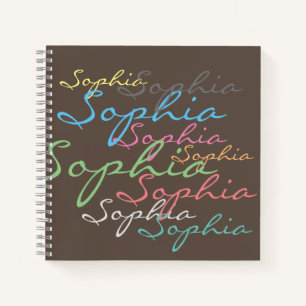 Create your own messy name text unique calligraphy notebook