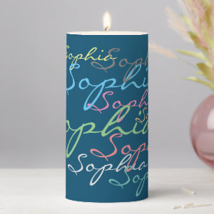 Create your own messy name text unique calligraphy pillar candle