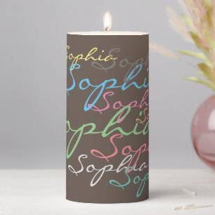Create your own messy name text unique calligraphy pillar candle