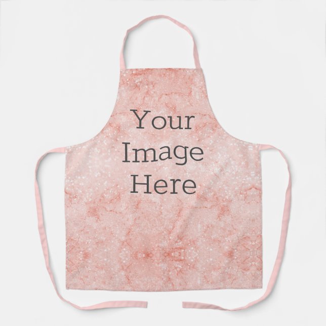 Create Your Own Metalic Blush Pink Glitter Marble Apron (Front)