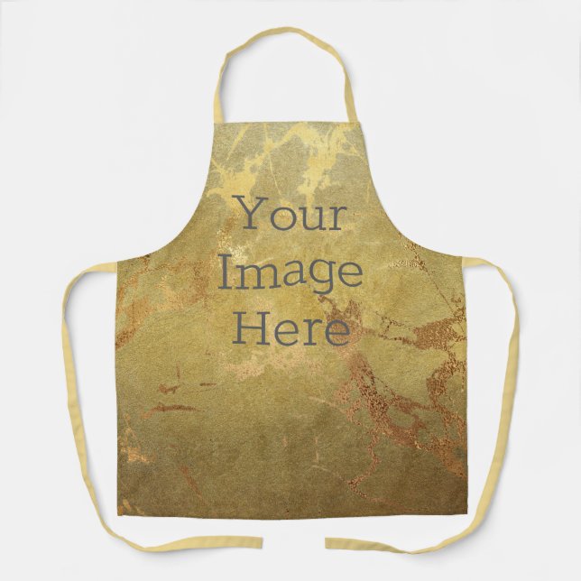 Create Your Own Metallic 14k Gold Faux Foil Marble Apron (Front)