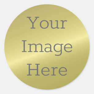 Create Your Own Metallic Antique Brass Faux Foil Classic Round Sticker