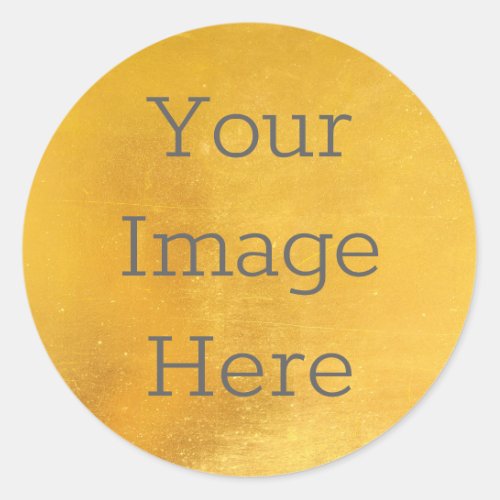 Create Your Own Metallic Antique Brass Gold Foil Classic Round Sticker