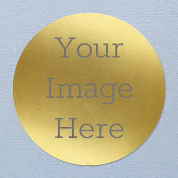 Create Your Own Metallic Antique Gold Faux Foil Classic Round Sticker by YourLogoHereCustom at Zazzle