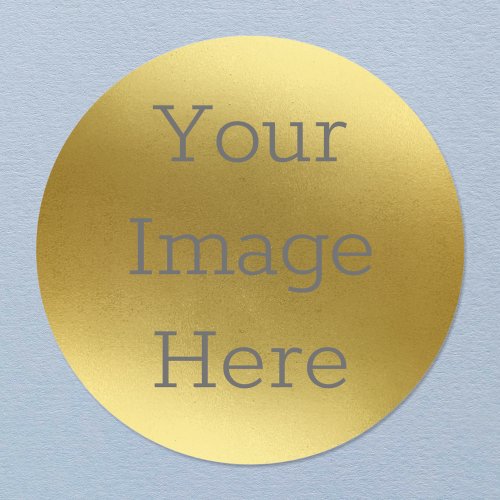 Create Your Own Metallic Antique Gold Faux Foil Classic Round Sticker
