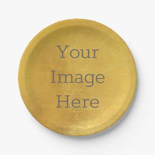 Create Your Own Metallic Antique Gold Faux Foil Paper Plates (Front)