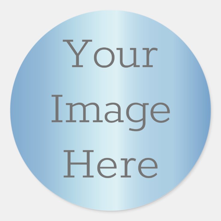 Create Your Own Metallic Frozen Ice Blue Faux Foil Classic Round ...