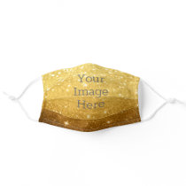 Create Your Own Metallic Gold Glitter Faux Foil Adult Cloth Face Mask