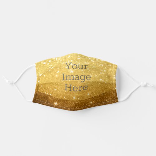 Create Your Own Metallic Gold Glitter Faux Foil Adult Cloth Face Mask